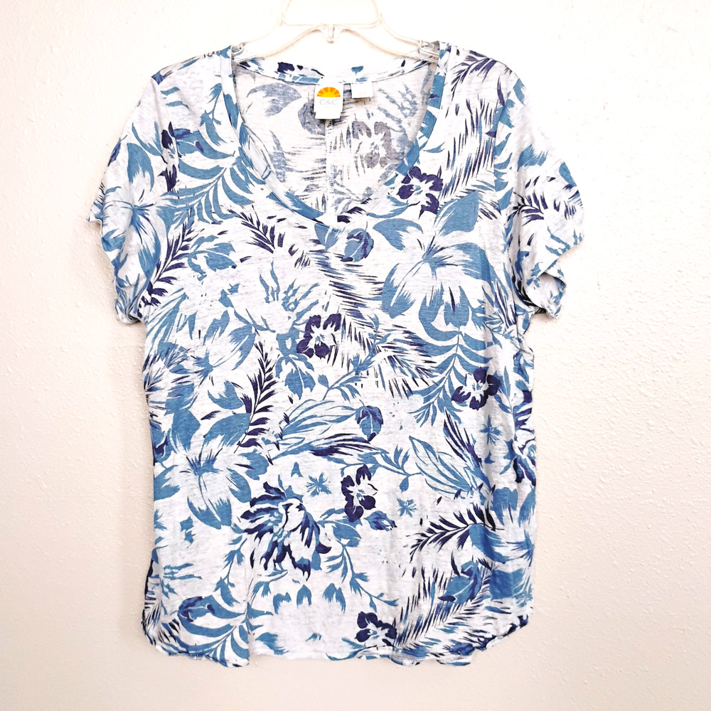 C & C California T-Shirt 100% Linen ~ Plus Size 1X
